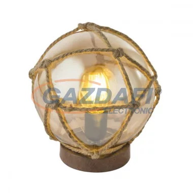 GLOBO 15859T TIKO Asztali lámpa, 40W, E27, rozsda hatású / üveg / textil