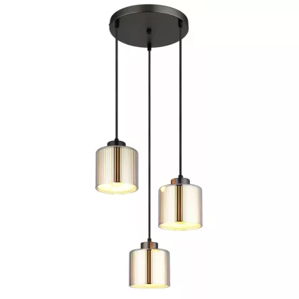   GLOBO 16056-3HR FELICIA függeszték 60W 230V IP20 3xE27 fegyverszürke  matt d=330 mm