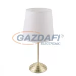   GLOBO 21001M JAROME Asztali lámpa, 40W, E14, sárgaréz, szálcsiszolt, textil, textilkábel