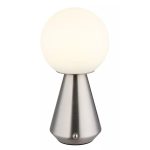   GLOBO 21029N SORA LED asztali lámpa 1,50 230V IP41 1xLED nikkel matt d=120 mm 140lm