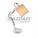   GLOBO 21511 Mattis Asztali lámpa, 25W, E14, fém, fa, textil, textil kábel