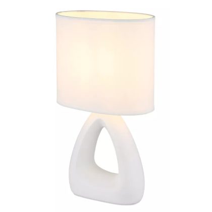   GLOBO 21731W TRIANGLE asztali lámpa 40W 230V IP20 1xE14 fehér HxSzxM=170x100x300mm