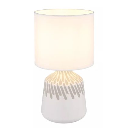   GLOBO 21733W RELA asztali lámpa 40W 230V IP20 1xE14 fehér d=175 mm