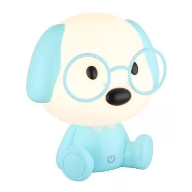 GLOBO 21761B PUPPY LED asztali lámpa 1W 5V IP20 1xLED kék matt HxSzxM=180x150x200mm 32lm 3000K