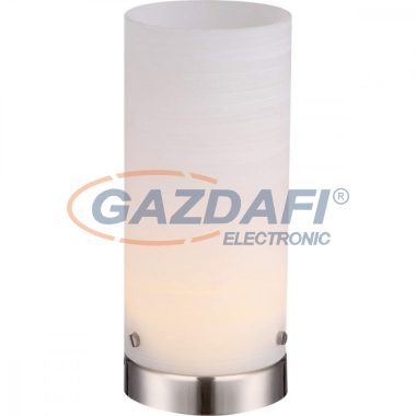 GLOBO 21926 CYLI Asztali lámpa, LED 4W, 3000 K, 276 Lm, nikkel matt/ üveg