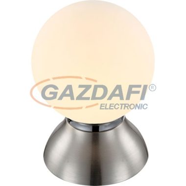 GLOBO 21928 KITTY Asztali lámpa, LED 4W, E14, 3000 K, 220 Lm, króm, nikkel matt, üveg