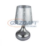   GLOBO 24000SS JOHANNA Asztali lámpa, 40W, E27, üveg, textil, ezüst, textilkábel