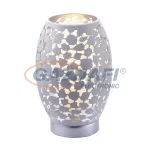   GLOBO 24003W NARRI Asztali lámpa fém fehér-ezüst színben. Ø150, H:230, exkl. 1xE27 40W 230V