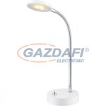   GLOBO 24123 Deniz Asztali lámpa, LED 5W, 3000 K, 350 Lm, fém fehér / króm / akril