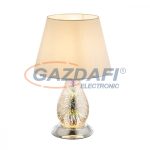   GLOBO 24132 Elias Asztali lámpa, 60W, E27, LED 3W, 3000 K, 30 Lm, üvegkróm, 3D hatás, textil