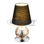   GLOBO 24133T ELIAS Asztali lámpa, 40W, E14, LED 3W, 3000 K, 30 Lm, üvegkróm, 3D hatás, textil