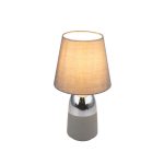   GLOBO 24135C EUGEN Asztali lámpa, 40W, E14, fémszürke, króm, textil