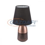   GLOBO 24135K EUGEN Asztali lámpa, 40W, E14, fém fekete, szálcsiszolt réz, textil, fekete