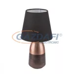   GLOBO 24135K EUGEN Asztali lámpa, 40W, E14, fém fekete, szálcsiszolt réz, textil, fekete