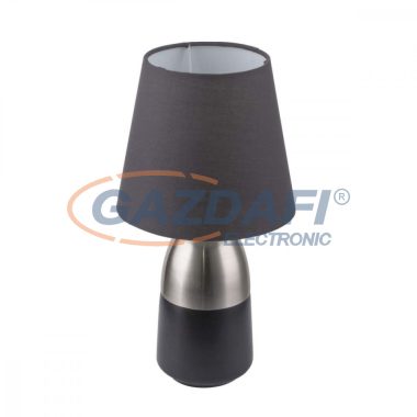GLOBO 24135N EUGEN Asztali lámpa, 40W, E14, fém fekete, nikkel matt, textil