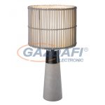   GLOBO 24139T PANTANI Asztali lámpa fekete fém és szürke beton talppal, szürke bambusz ernyővel, mely fehér textillel van bélelve. H:470, exkl. 1xE14 40W 230V