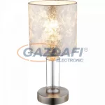   GLOBO 24649 LAURIE I Asztali lámpa, 40W, E14, króm, nikkel matt, üveg, zsineg, textil, műanyag