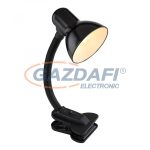   GLOBO 24862S VANZONE Csiptetős asztali lámpa fém fekete, fekete műanyag flexibilis szárral. H:265, exkl. 1xE27 60W 230V