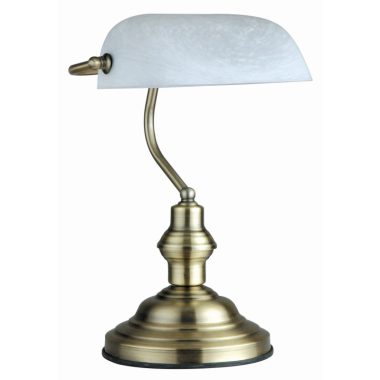 GLOBO 2492 ANTIQUE Asztali lámpa, 60W, E27, antik sárgaréz, üveg
