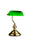 GLOBO 24934 ANTIQUE Asztali lámpa bronz váz, zöld üveg búrával. LxBxH:250x190x360, exkl. 1xE27 60W 230V