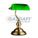   GLOBO 24934 ANTIQUE Asztali lámpa bronz váz, zöld üveg búrával. LxBxH:250x190x360, exkl. 1xE27 60W 230V