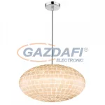   GLOBO 25838H BALI Függeszték , 40W , E27 , tengeri kagyló, műanyag, fém, nikkel matt, textilkábel