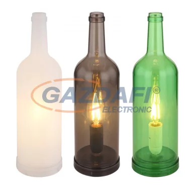 GLOBO 28048-12 LEVITO Asztali lámpa üveg forma akril füstszínű és szatén kivitelben. Ø:85, H:300, exkl. 1xE14 LED 7W 230V Csak 12 db/DISPLAY