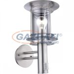   GLOBO 3151S MIAMI Kültéri fali lámpa, 60W, E27, rozsdamentes acél, PC-átlátszó