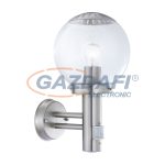   GLOBO 3180S Bowle II Kültéri fali lámpa, 60W, E27, rozsdamentes acél, üveg