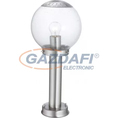 GLOBO 3181 BOWLE II kültéri álló lámpa, 60W, E27, rozsdamentes acél, üveg