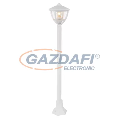 GLOBO 31993 NOLLO Kültéri állólámpa fehér alumínium, műanyag búrával. IP44, LxBxH:175x175x1000, exkl. 1xE27 40W 230V