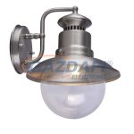   GLOBO 3272S SELLA Kültéri falikar rozsdamentes acél ezüst váz, átlátszó üveg búra. IP44, BxH:215x270, AL:247, exkl. 1xE27 60W 230V