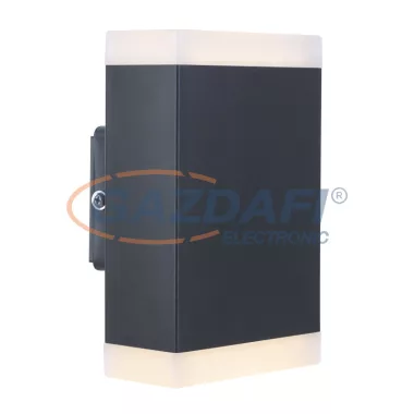 GLOBO 34186-2 OSKARI Kültéri falikar alumínium antracit, műanyag opál búrával. Lefele-felfele is világít. IP44, BxH:95x150, AL:70, inkl. 1xLED 9W 230V, 800lm 3000K