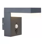   GLOBO 34186WS OSKARI Kültéri falikar alumínium antracit, műanyag opál búrával. IP44, Mozgásérzékelő: 90°, 2-8 Méter, H: max. 2,5m, BxH:95x145, AL:193, inkl. 1xLED 9,5W 230V, 800lm, 3000K