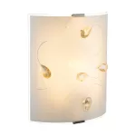   GLOBO 40393W TAVEUNI Falikar, króm fül/fehér üveg, borostyán dekor, BxH:220x260, AL:75, exkl. 1xE27 ILLU 60W 230V