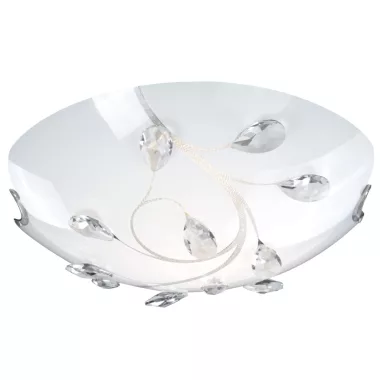 GLOBO 40404-2 BURGUNDY Mennyezeti lámpa, ILLU, 40W, E27, 230V, nikkel matt, fém fehér, K5 kristályok, üveg