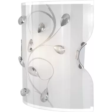GLOBO 40404W BURGUNDY Fali lámpa ILLU, 60W, 230V, E27, nikkel matt, fém fehér, K5 kristályok, üveg