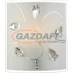   GLOBO 40414-1W ALIVIA Fali lámpa, 60W, E27, króm, fém fehér, K5 kristályok, üveg