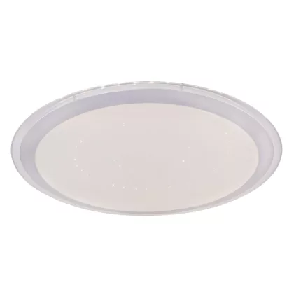   GLOBO 41354-30SH CARRY Mennyezeti lámpa metál fehér, akril fehér, fényerő-szabályozható, távirányítós, színbeállítási funkció, éjjeli fény funk. D:530, H:83, Tartozéka: 2xAAA, LED 5W 230V, 100-1500lm, 1xRGB, színhőmérsékletváltós 3000-6000