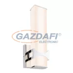   GLOBO 41507-12 CADIZ Falikar króm, üveg opál búrával. IP44, BxH:120x315, AL:80, inkl. 1xLED 12W 230V, 750lm, 4000K