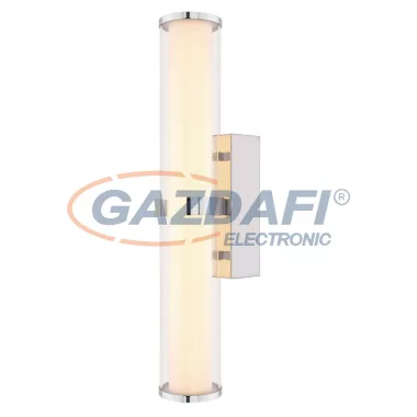 GLOBO 41539-18 ALCORCON Falikar króm, opál üveg akril búrában. IP44, BxH:423x82, AL:120, inkl. 1xLED 18W 230V, 889lm, 3000K