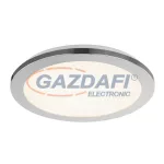   GLOBO 41560-18 SIMLY Mennyezeti lámpa fém króm kerettel, szatén műanyag búrával, akril-kristály dekorral. Színhőmérsékletváltás fali kapcsolóról. IP44, Ø:300, H:30, inkl. 1xLED 18W 230V, 1200lm, CCT 3.000-4000-6.500