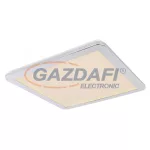   GLOBO 41561-24 GUSSAGO Mennyezeti lámpa fém króm kerettel, szatén műanyag búrával, akril-kristály dekorral. Színhőmérsékletváltás fali kapcsolóról. IP44, HxSZxM400x400x30, inkl. 1xLED 24W 230V, 1485lm, CCT 3.000-4000-6.500