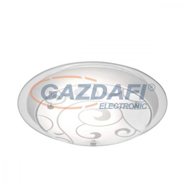 GLOBO 48060 KRISTJANA Mennyezeti lámpa, E27, ILLU, 60W, króm, fém fehér, üveg