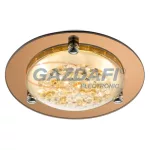  GLOBO 48247 FROO Mennyezeti króm, opál üveg,K5 kristály dekorral borostyán tükör keret, D:220, H:80, tartozéka: 1xLED 8W 26V, 700lm, 4000K