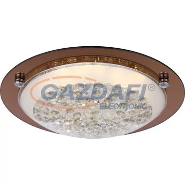 GLOBO 48263 TABASCO Mennyezeti lámpa, borostyán szín K5 kristály, D:315, H:90, inkl. 1xLED 12W 40V, 1040lm, 3100K