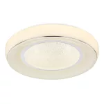   GLOBO 483110-24 MICKEY Mennyezeti lámpa fehér fém váz, műanyag opál búra akril-kristály dekorral, szikra effekttel. Éjfény, fényerő és színhőmérséklet váltó funkciók távirányítóval. Ø:490, H:90, 1xLED 24W 230V, 170-1700lm, CCT 3.000-6.000