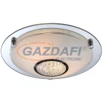   GLOBO 48339-2 EDERA Mennyezeti króm ,üveg, K5 kristály dekor D:315, H:90, exkl. 2xE27 ILLU 60W 230V