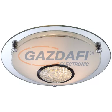 GLOBO 48339-2 EDERA Mennyezeti króm ,üveg, K5 kristály dekor D:315, H:90, exkl. 2xE27 ILLU 60W 230V