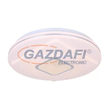 GLOBO 48399-24 TOSSI Mennyezeti lámpa fém fehér talp, akril csillogó dekoros búrával benne akril-kristály dekorral. Ø:380, H:75, inkl. 1xLED 24W 230V, 1900lm, 3000K